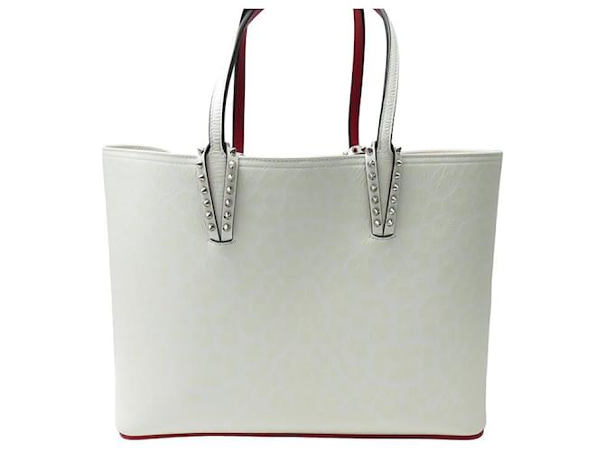 NEUF SAC A MAIN CHRISTIAN LOUBOUTIN CABATA LARGE 3205218F611 CUIR HAND BAG Écru  ref.1367910