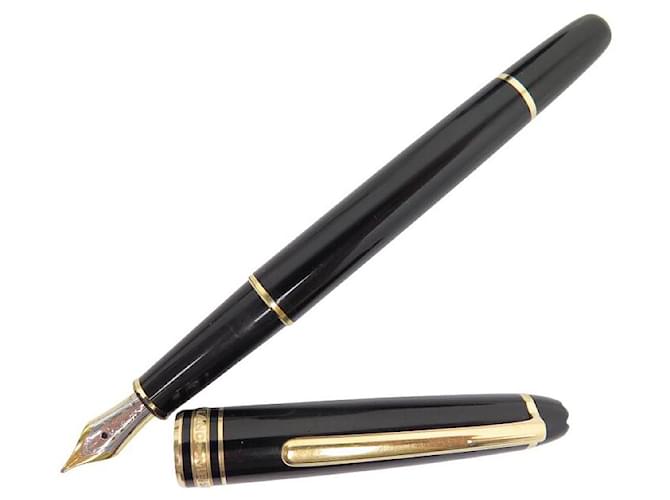 MONTBLANC MEISTERSTUCK FEATHER PEN 106514 CLASSIC GOLD BOX FOUNTAIN PEN Black Resin  ref.1368013