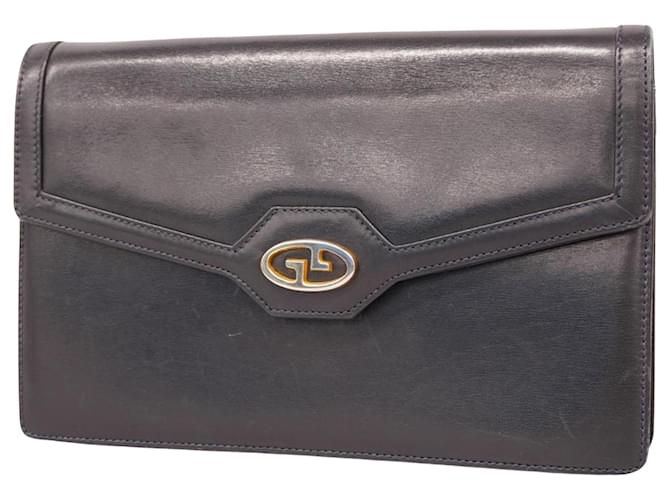 Gucci Bolsos de embrague Negro Cuero  ref.1368021