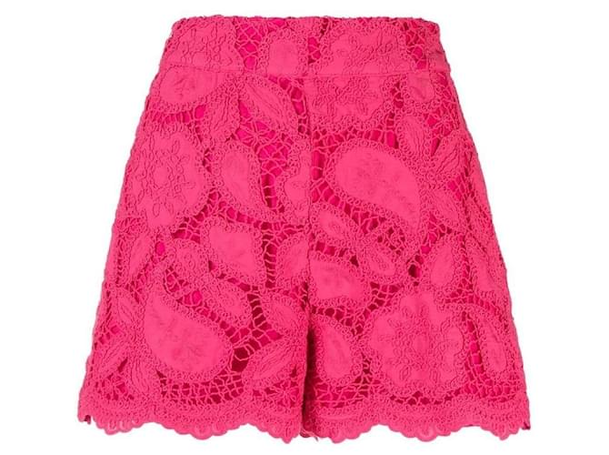 MAJE Short Lannick en broderie anglaise rose T34 ETAT NEUF Coton  ref.1368060