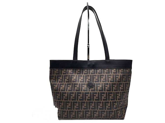 Sac Fendi Double Zucca Neverfull Tissu Marron  ref.1368062