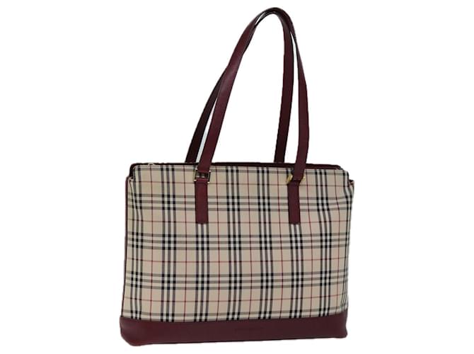 BURBERRY Nova Check Tote Bag Toile Beige Auth ep4101  ref.1368074