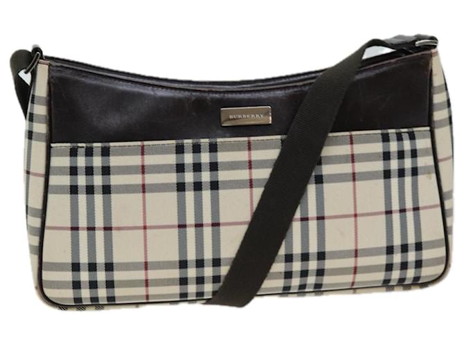 BURBERRY Nova Check Shoulder Bag Canvas Beige Auth bs13859 Cloth  ref.1368131
