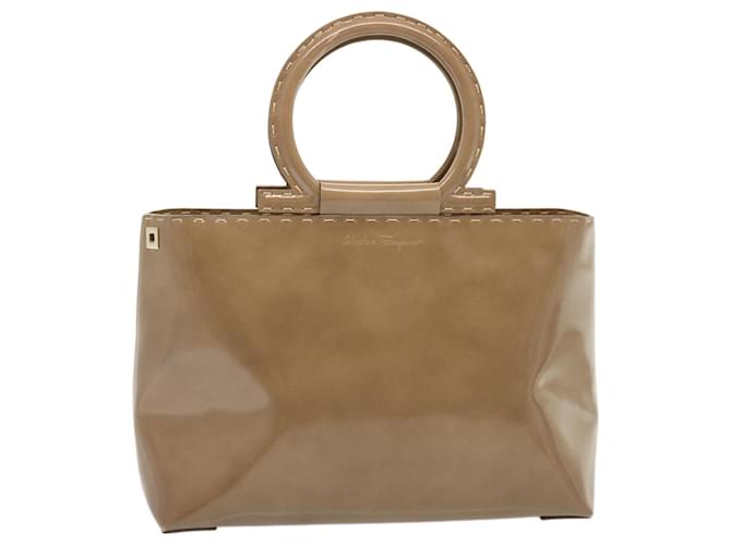 Salvatore Ferragamo Hand Bag Patent leather Brown Auth 73239  ref.1368142