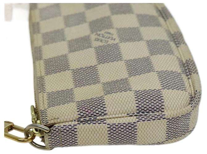 LOUIS VUITTON Damier Azur Mini Pochette Acessórios Bolsa N58010 Autenticação de LV 73184  ref.1368148