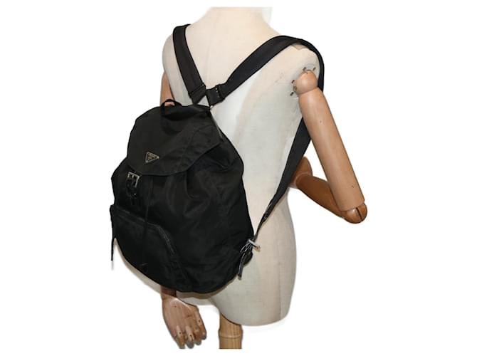 PRADA Backpack Nylon Black Auth 73102  ref.1368157