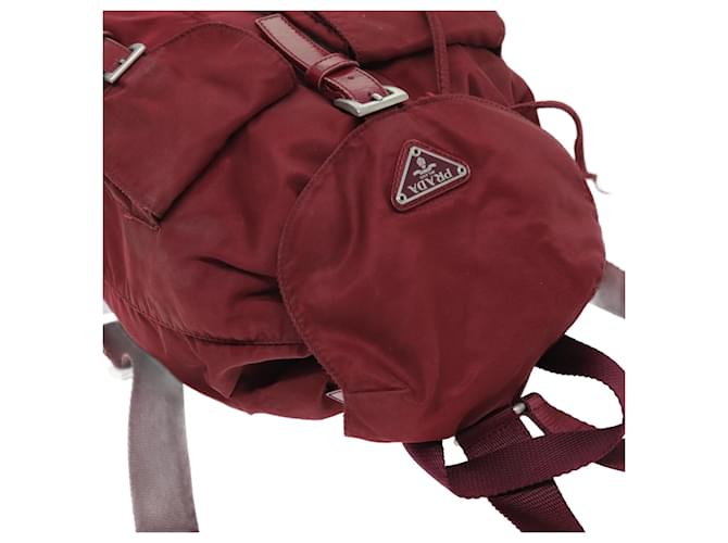 PRADA Backpack Nylon Red Auth 72956  ref.1368202