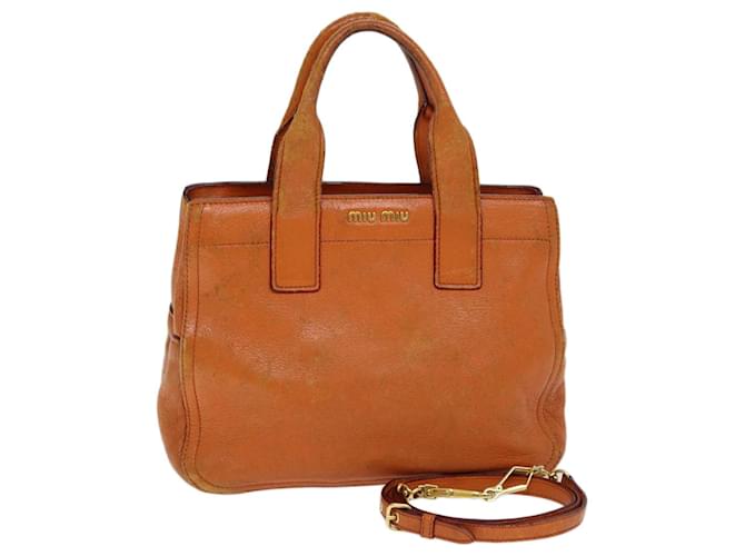 Miu Miu Hand Bag Leather 2way Orange Auth 73247  ref.1368211