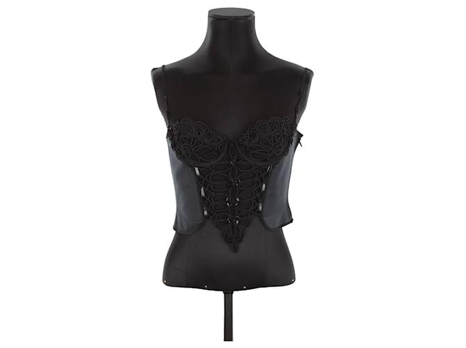 Saint Laurent corsetto Nero Sintetico  ref.1368218
