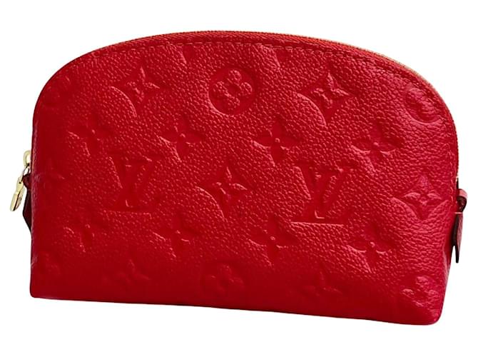 Kosmetiktasche von Louis Vuitton Rot Leder  ref.1368360