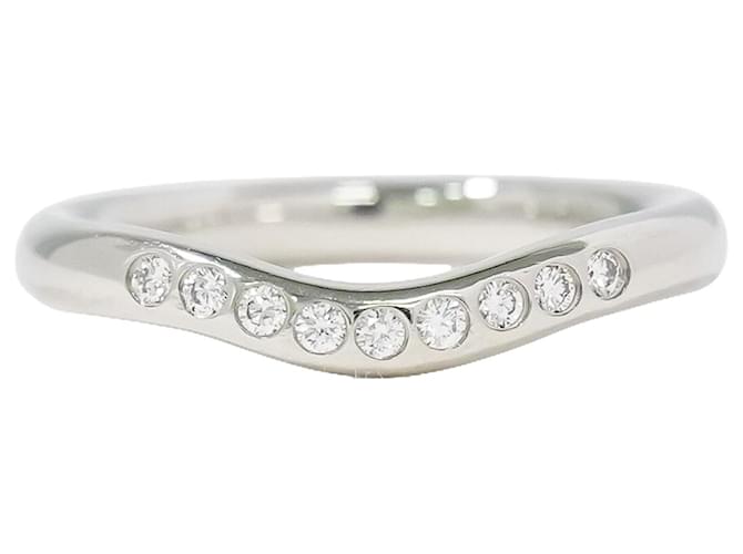 Tiffany & Co Curved band Silvery Platinum  ref.1368403