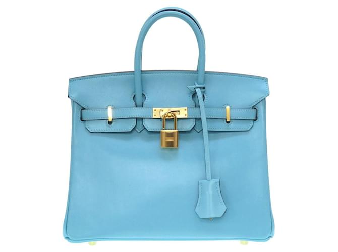 Hermès Birkin 25 Blue Leather  ref.1368464