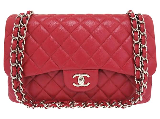 Classique Chanel Timeless Cuir Rouge  ref.1368790