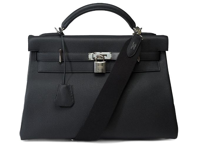 Hermès HERMES Kelly 40 Bag in Black Leather - 101900
