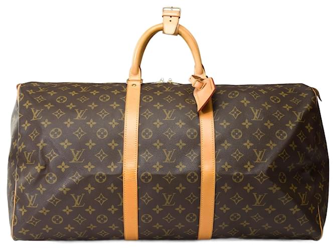 Sac LOUIS VUITTON Keepall en Toile Marron - 101288  ref.1368792