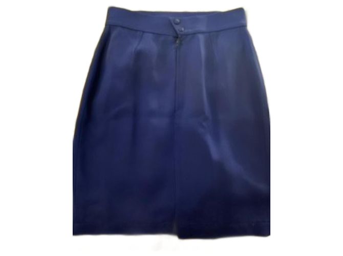 Conjunto Thierry Mugler azul de algodão blazer e saia