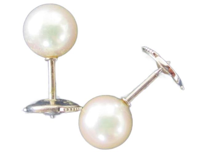 Mikimoto Pendientes de perlas/oro blanco.