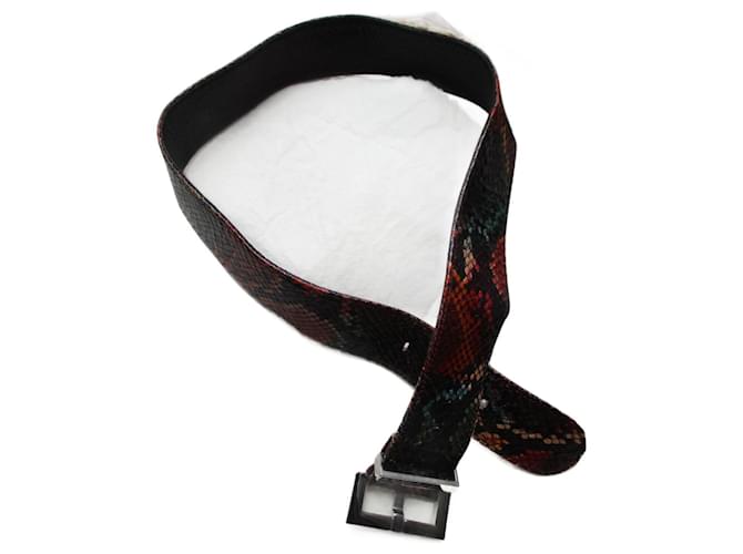 Charles Jourdan Wide exotic leather belt. Silver hardware  ref.1368979