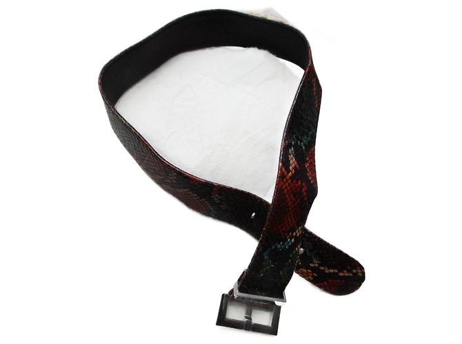 Charles Jourdan Wide exotic leather belt. Silver hardware