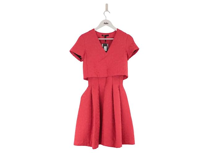 Maje Robe rouge Polyester  ref.1369010