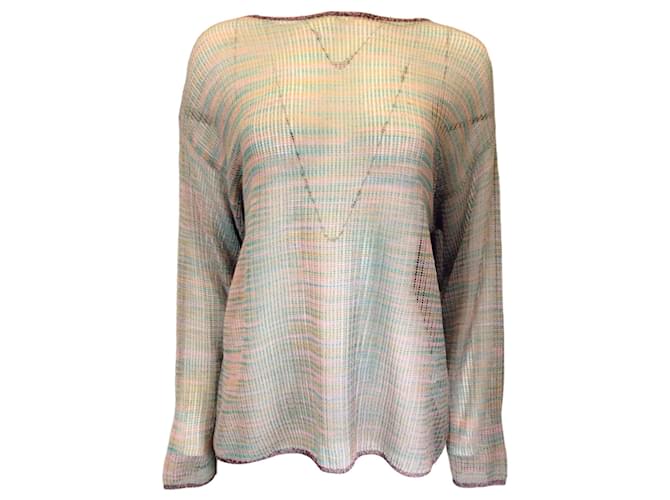 Autre Marque Missoni Multicolor Long Sleeved Viscose and Wool Knit Sweater Multiple colors  ref.1369027