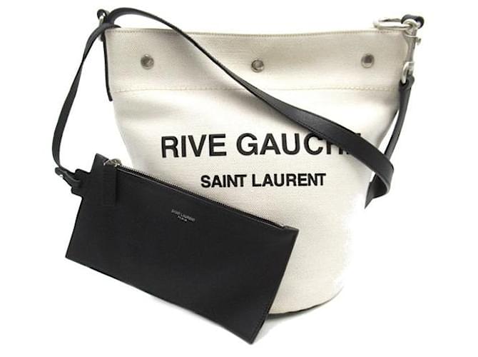 Yves Saint Laurent Rive Gauche Bucket Bag  Canvas Crossbody Bag in Excellent condition Cloth  ref.1369147