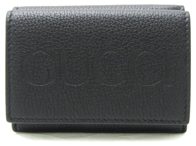 GUCCI-Logo Schwarz Leder  ref.1369239