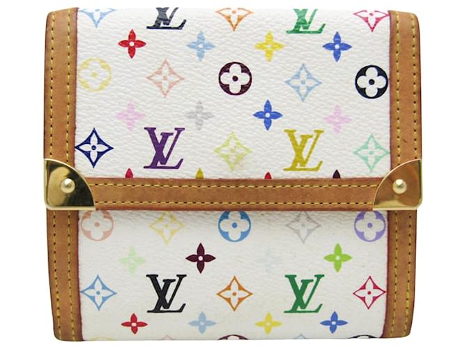 Louis Vuitton Porte-monnaie et porte-carte Branco Lona  ref.1369240