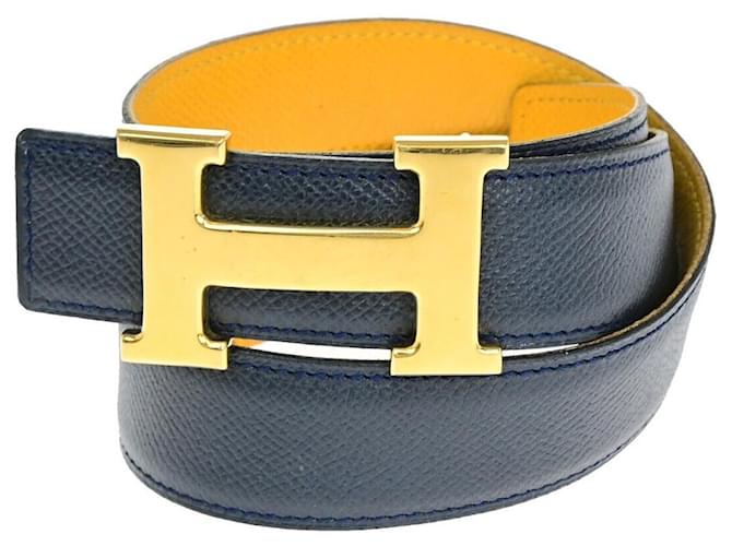 Hermès H Navy blue Leather  ref.1369242