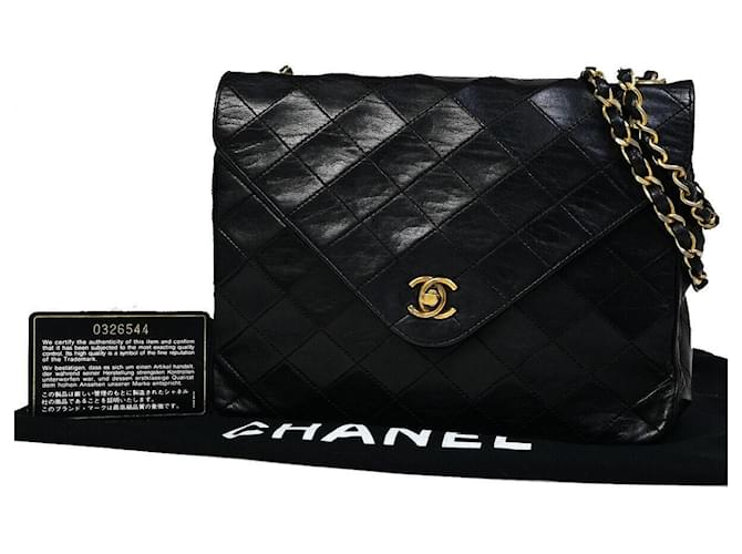 Timeless Chanel Matelassé Preto Couro  ref.1369297