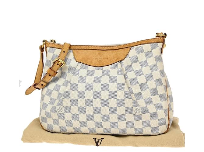 Louis Vuitton Siracusa Branco Lona  ref.1369339