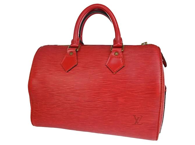 Louis Vuitton Speedy 25 Roja Cuero  ref.1369343