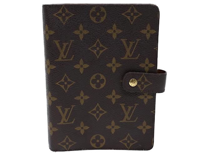 Louis Vuitton Agenda MM Braun Leinwand  ref.1369380