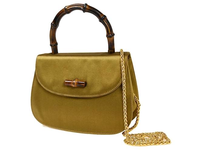 Gucci Bamboo Dourado Sintético  ref.1369407