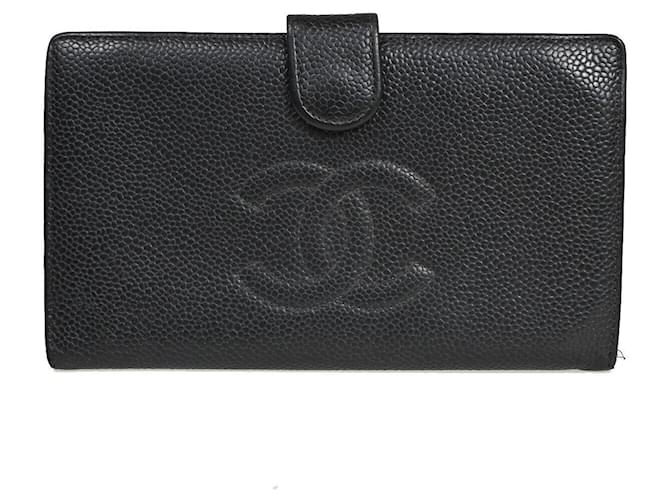 Chanel CC Preto Couro  ref.1369447