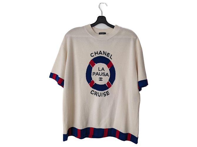 Chanel 2019 Kreuzfahrt 19C LA PAUSA seltener Kaschmir-Stricktop Roh