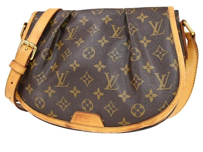 Louis Vuitton Menilmontant Marrom Lona  ref.1369463