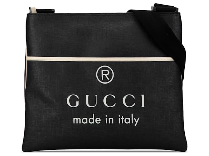 Gucci Black Trademark Logo Crossbody Cloth Cloth  ref.1369465