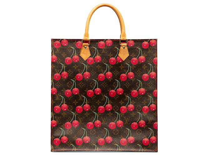 Louis Vuitton Brown x Takashi Murakami Monogram Cerises Sac Plat Toile Marron  ref.1369475