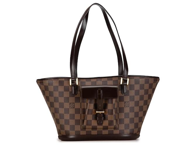 Louis Vuitton Brown Damier Ebene Manosque PM Castaño Cuero Lienzo Becerro  ref.1369481