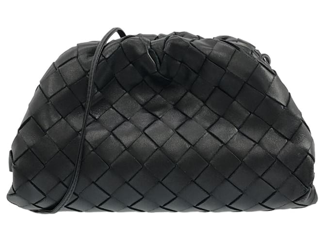 Bottega Veneta Black Intrecciato The Mini Pouch Leather Pony-style calfskin  ref.1369495