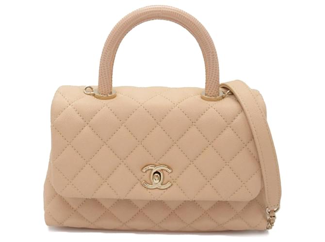 Chanel Brown Mini Caviar Coco Handle Bag Leather  ref.1369555