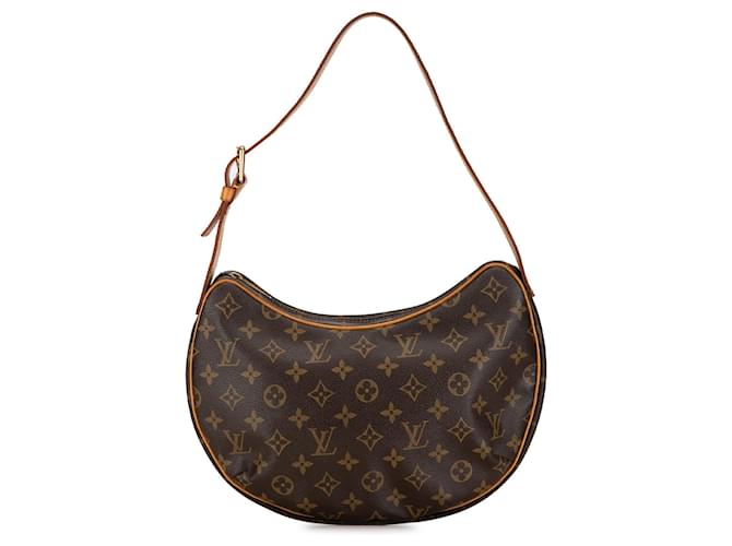 Louis Vuitton Brown Monogram Croissant MM Leather Cloth  ref.1369562