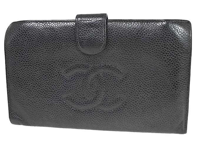 Classique Logo Chanel CC Cuir Noir  ref.1369660