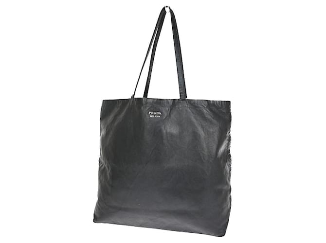 Tote Prada Nappa Antik Schwarz Leder  ref.1369744