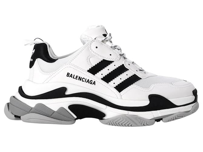 Balenciaga x Adidas Triple S Sneakers in White Polyurethane Plastic  ref.1369757
