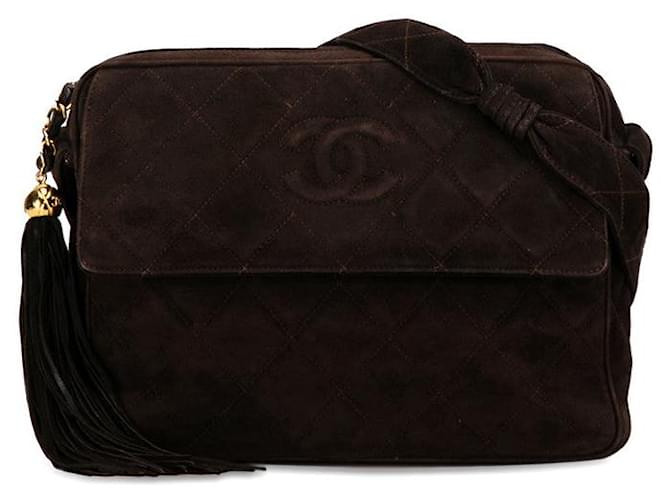 Chanel Quilted Suede Crossbody Bag Suede Crossbody Bag in Good condition  ref.1369767