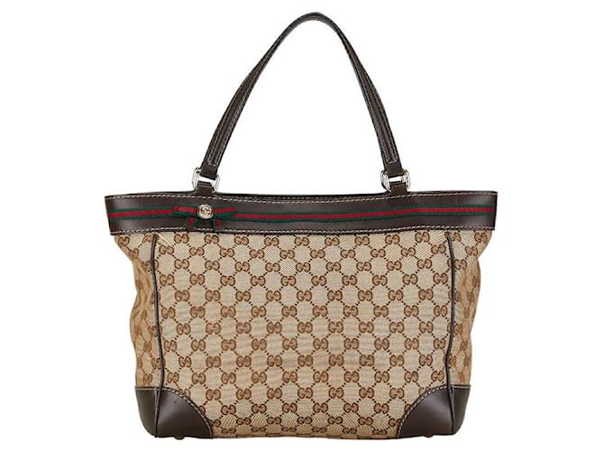 Borsa tote Gucci GG Canvas Sherry Line Mayfair 257061 In very good condition Beige Tela  ref.1369773