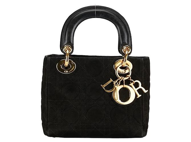 Dior Mini Cannage Suede Lady Dior Suede Handbag in Good condition  ref.1369774