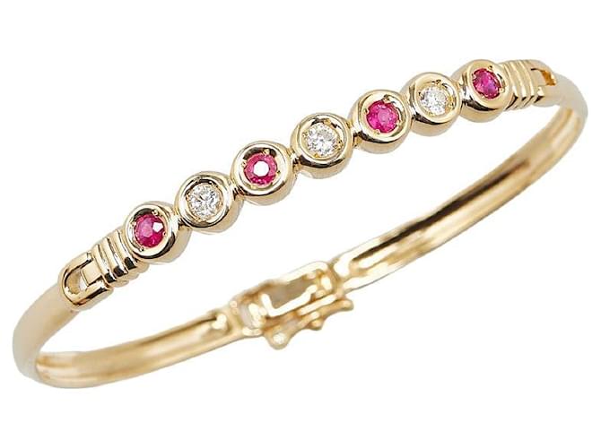 & Other Stories [LuxUness] 18k Gold Diamond & Ruby Bracelet Metal Bracelet in Excellent condition  ref.1369797